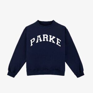 PARKE Varsity Fleece Mockneck in Navy / White size L/XL